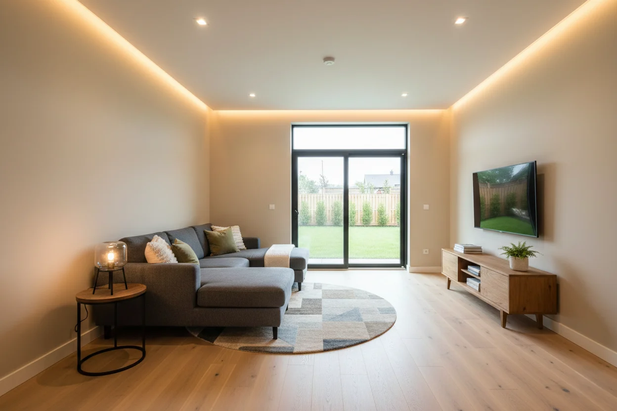 Elegant gray shaker-style kitchen renovation by Dream Space Remodeling with quartz countertops and a farmhouse sink.